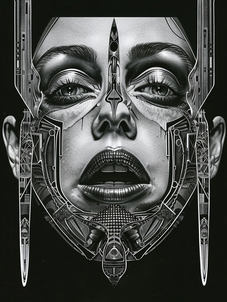 Cybernetic Soul in Monochrome