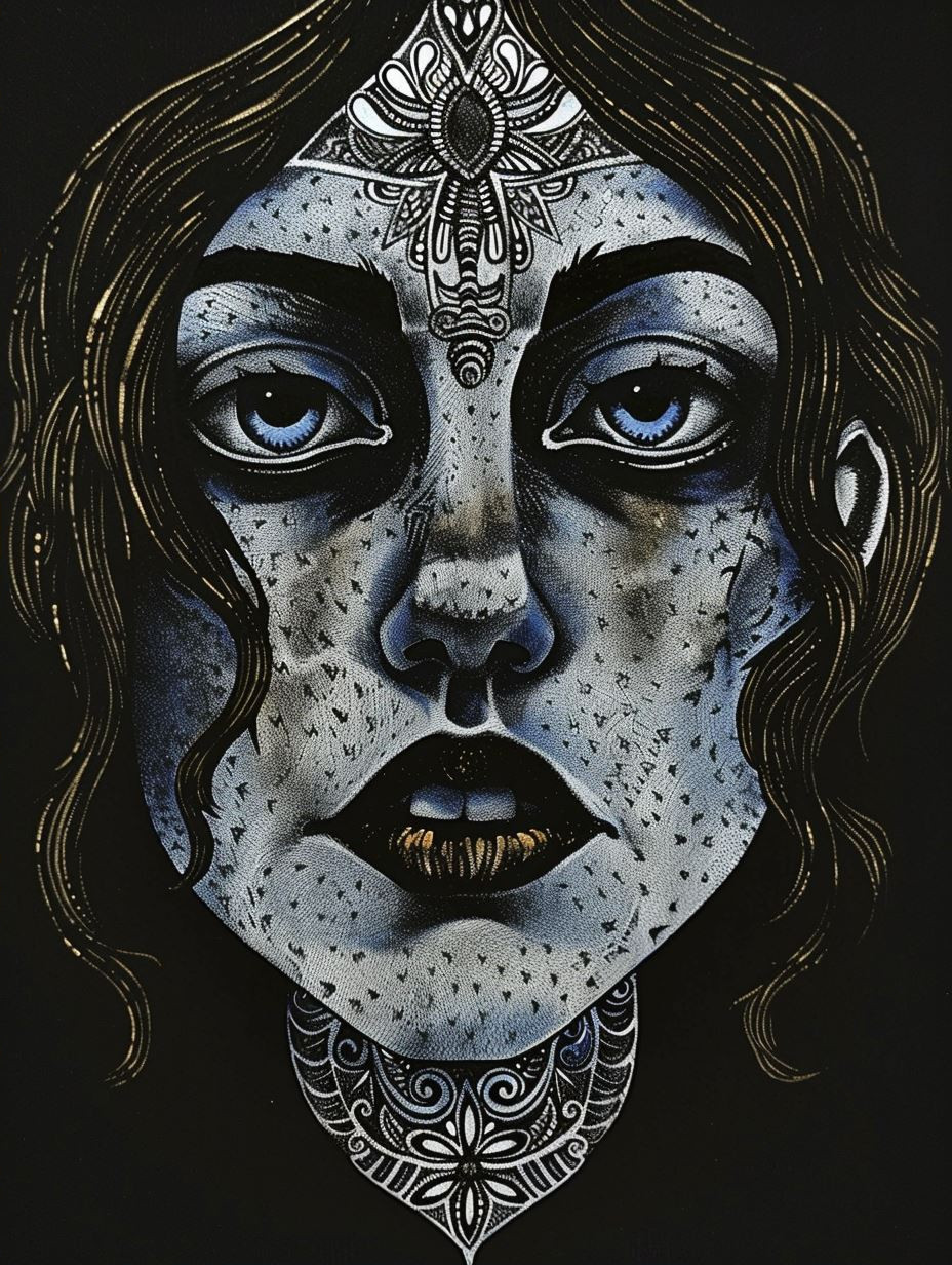 Celestial Azure Mystic Portrait