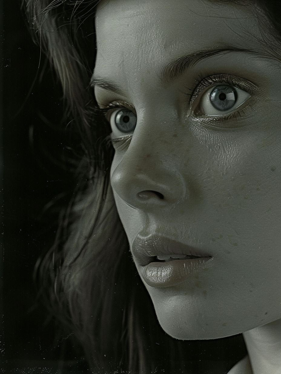 Ethereal Gaze in Monochrome