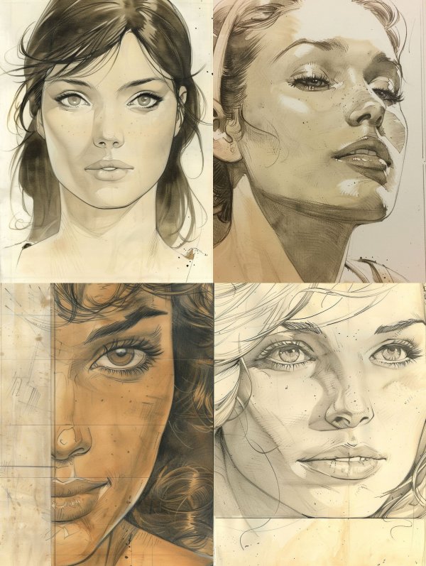 Sepia Ink Portrait Study