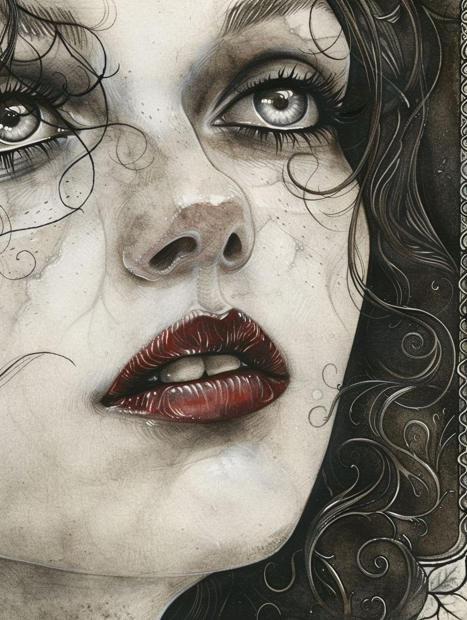 Mystic Gaze in Ink Wash