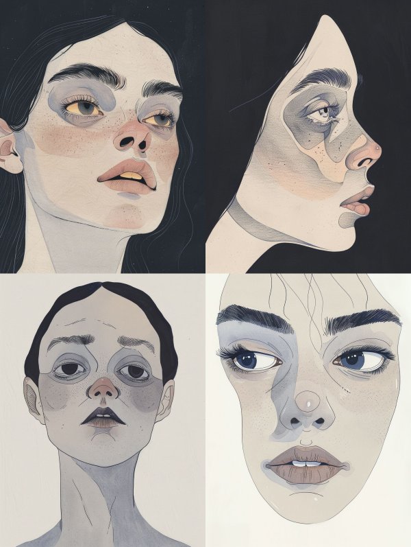 Ethereal Gaze in Muted Tones