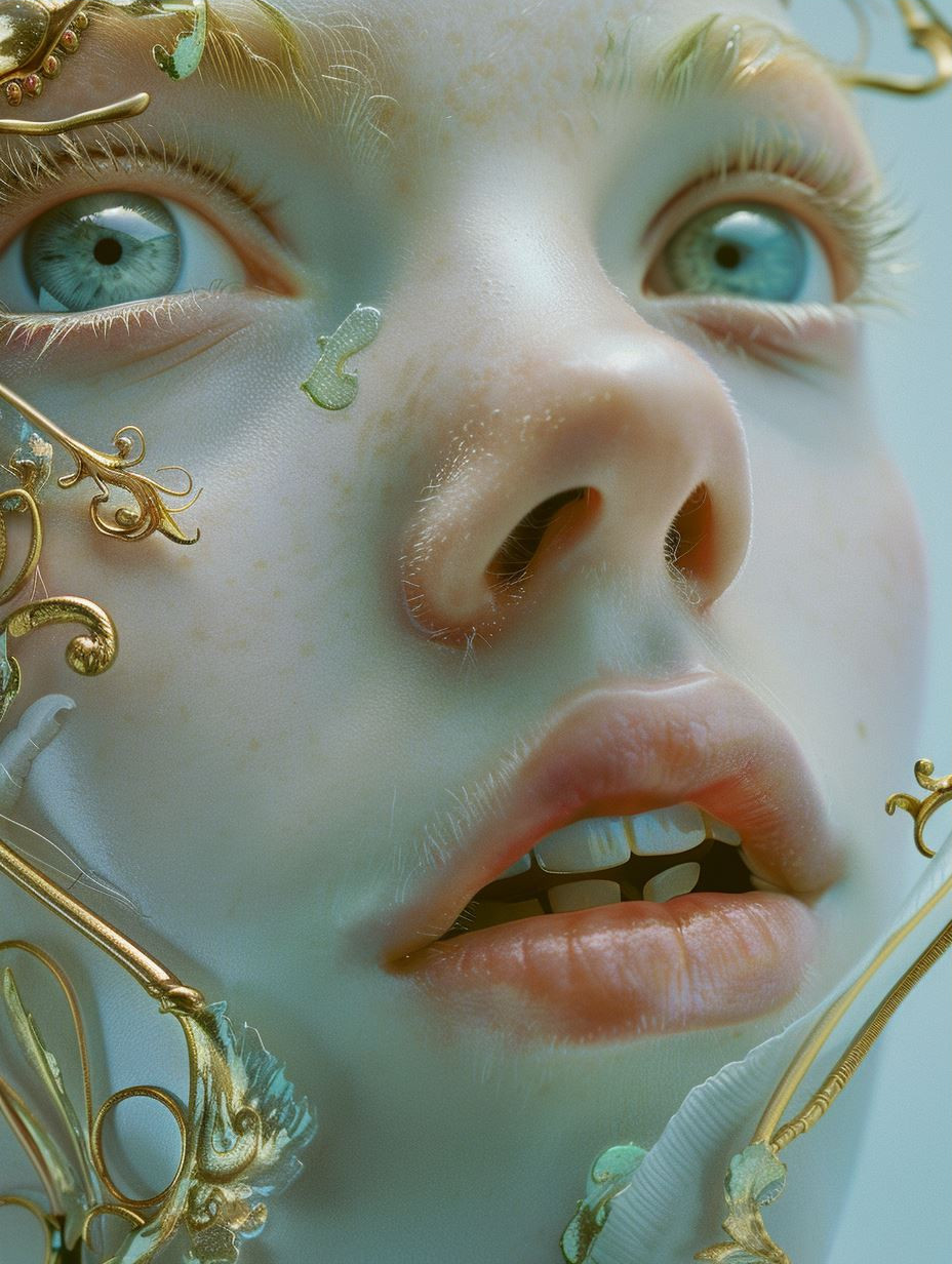 Gilded Porcelain Ethereal Visage