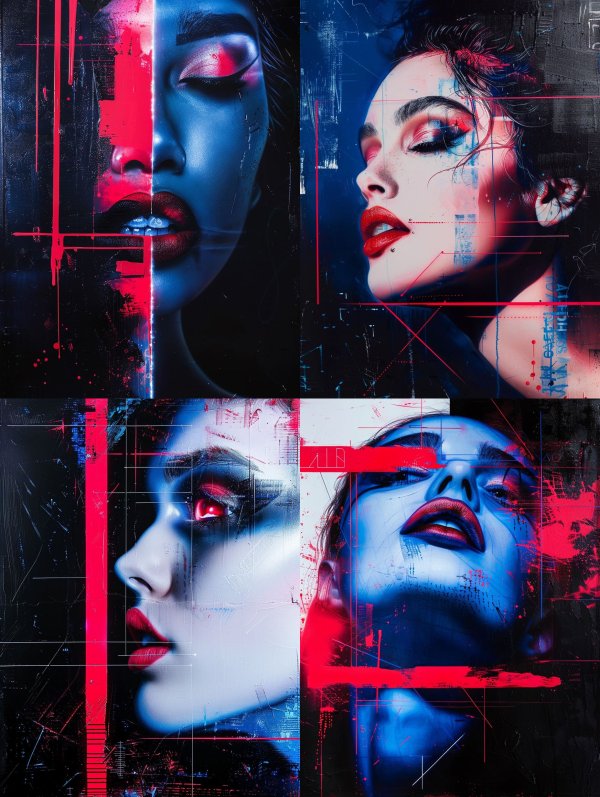 Neon Glitch Portrait