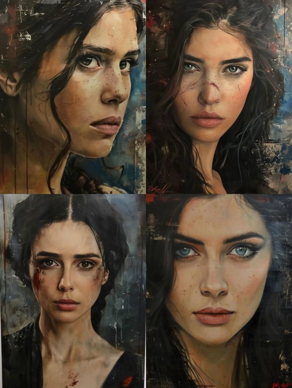 Ethereal Gaze in Mixed Media