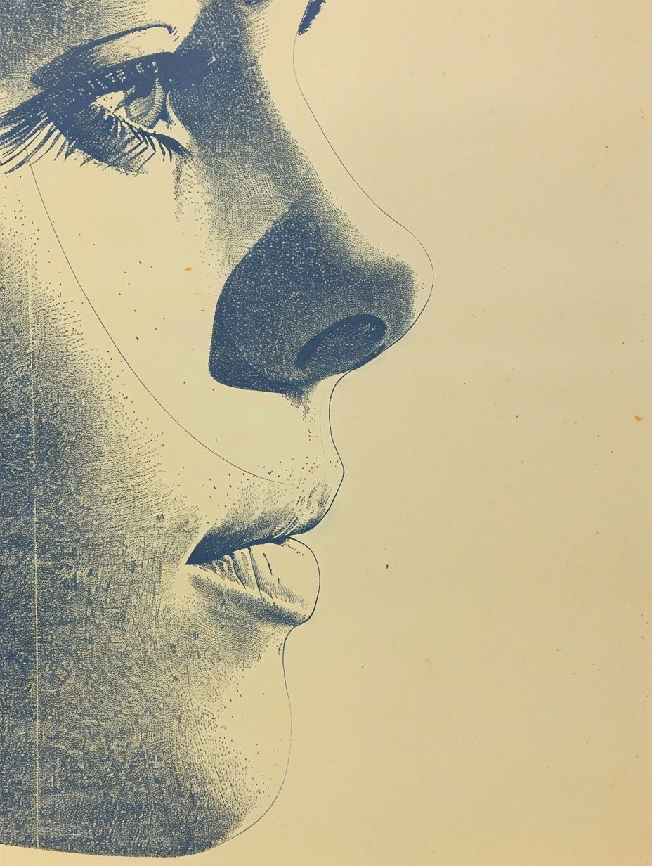 Celestial Profile in Golden Ink