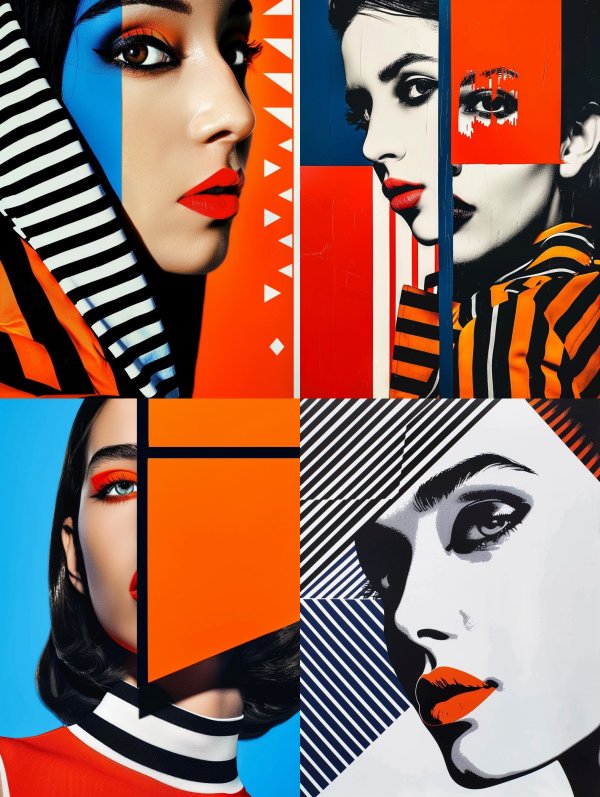 Bold Geometric Pop Art Portrait