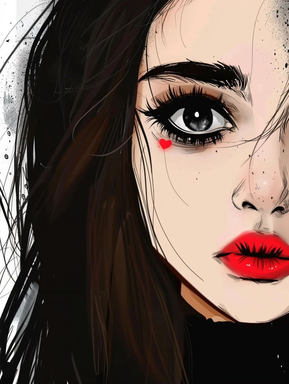 Crimson Contrast Gothic Portrait