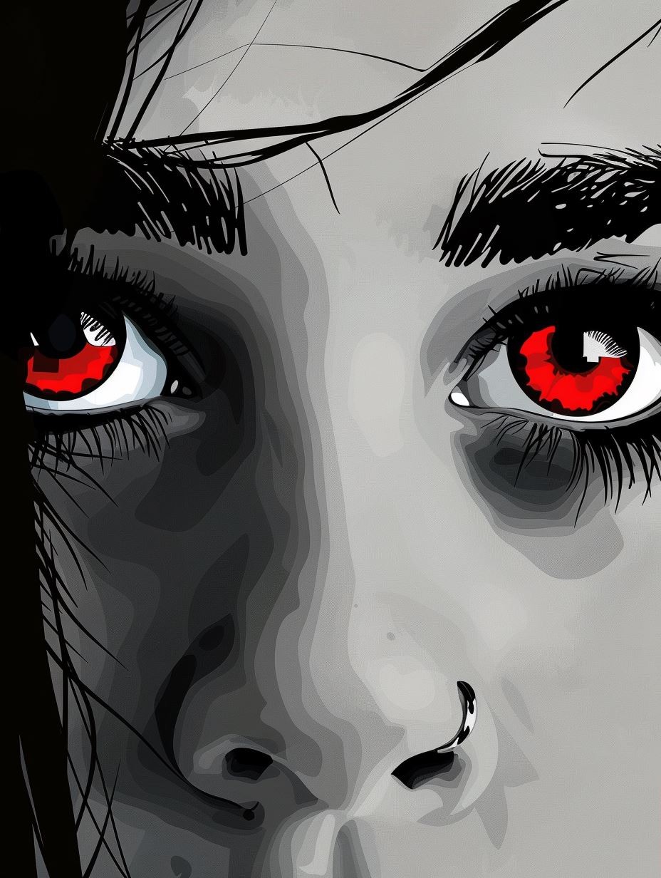 Crimson Gaze Noir - Image 1