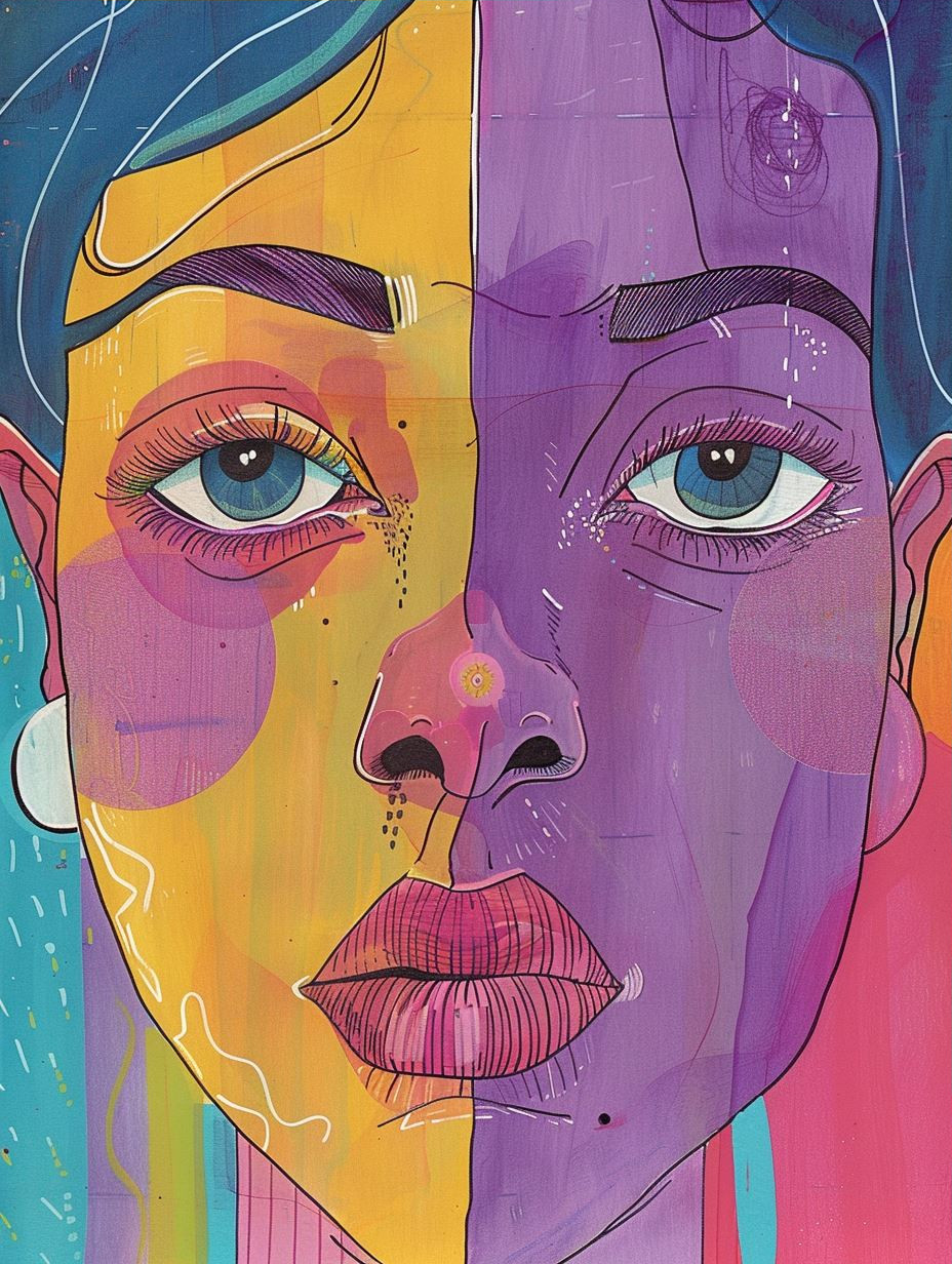 Neon Pastel Pop Art Portrait