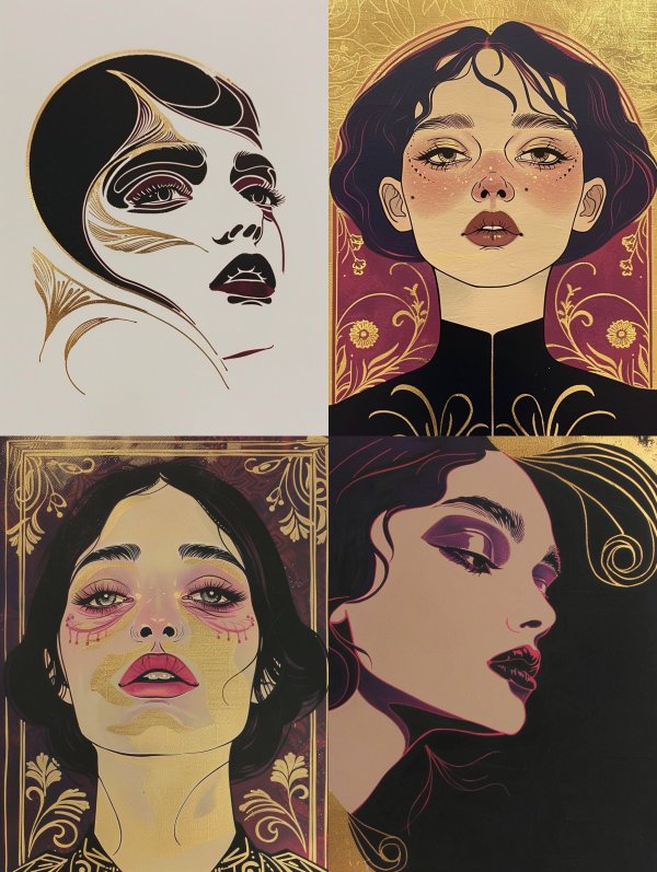 Gilded Art Nouveau Muse