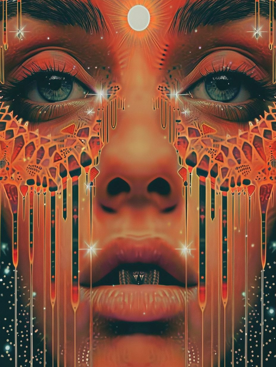 Tribal Psychedelic Face Art