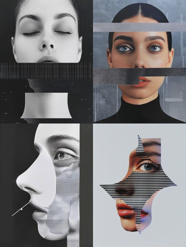 Fragmented Monochrome Ethereal Portrait