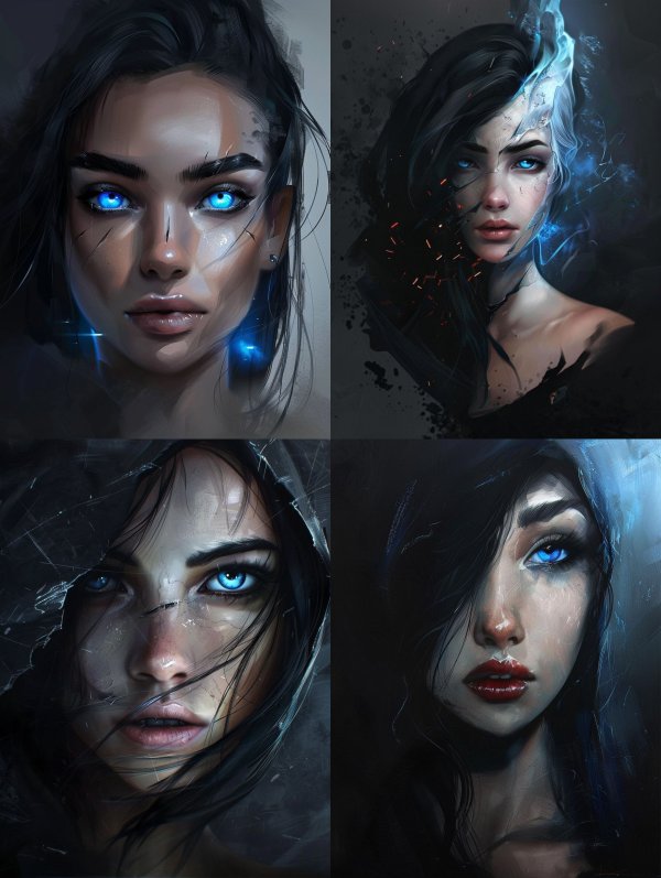 Azure Gaze Ethereal Portrait