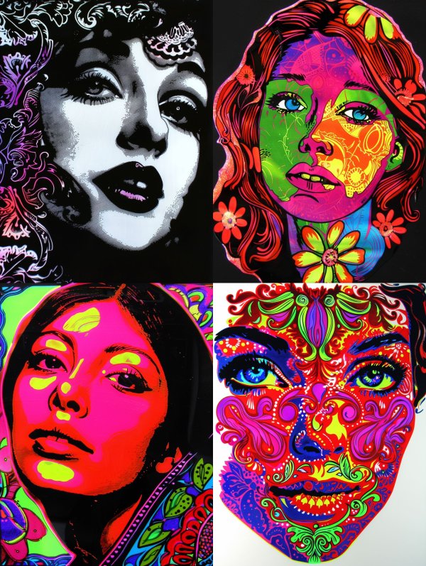 Vibrant Psychedelic Pop Art Portraits