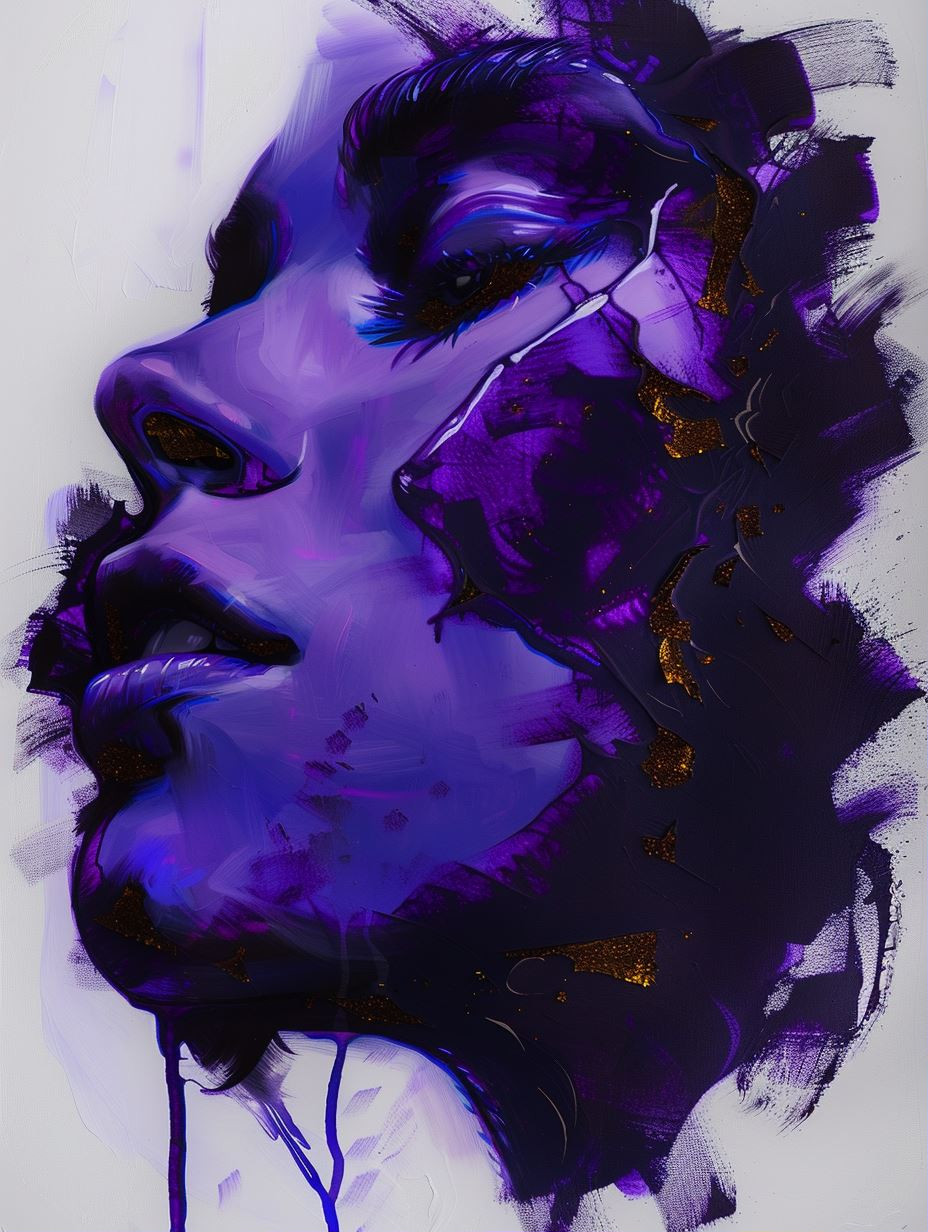 Ethereal Violet Cosmic Portrait
