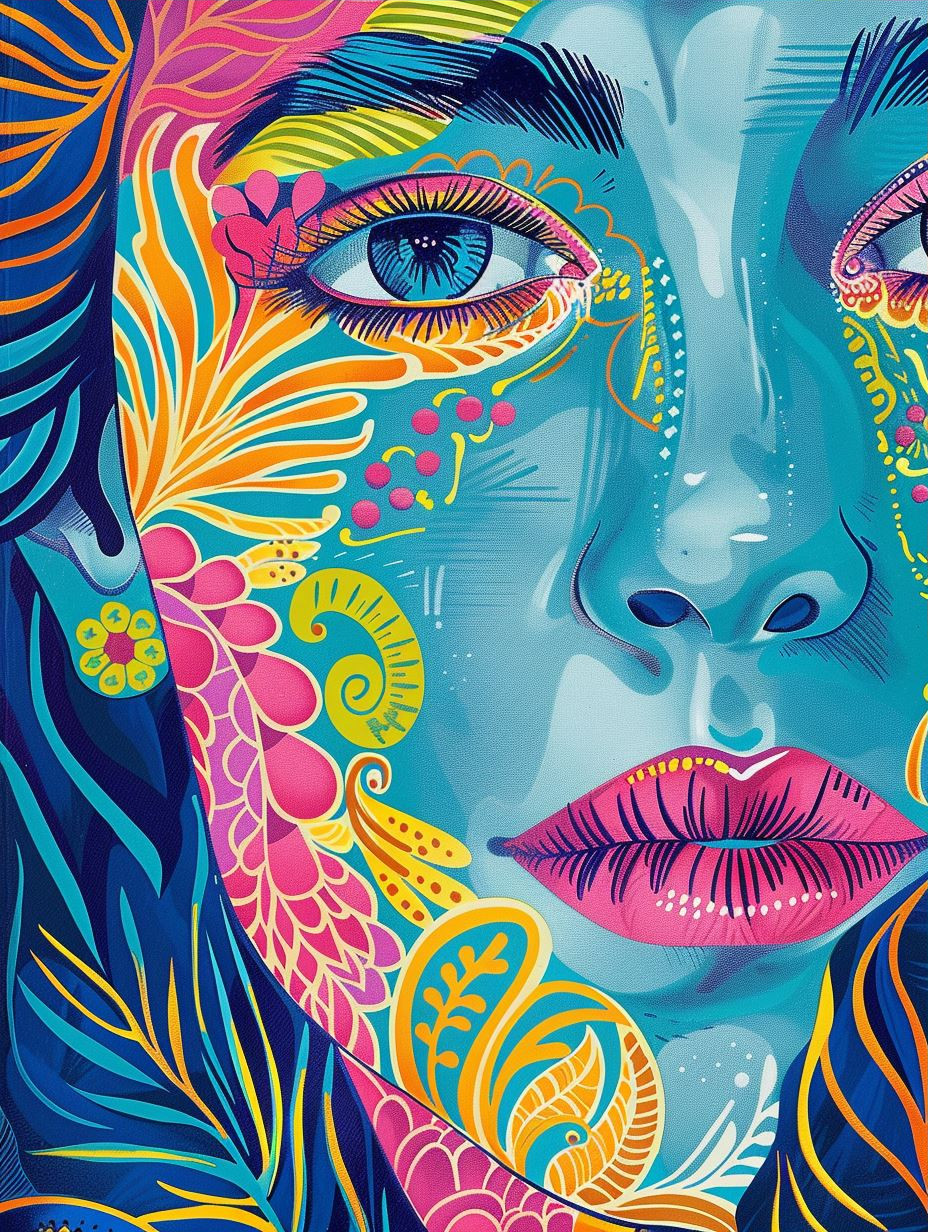 Vibrant Neon Prism Portrait