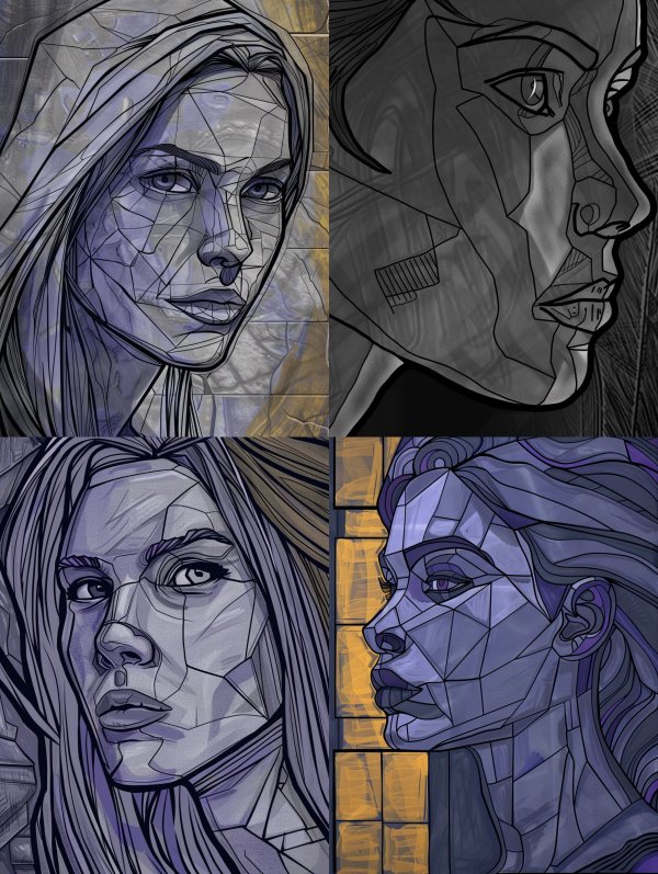 Fractured Glass Portrait Study