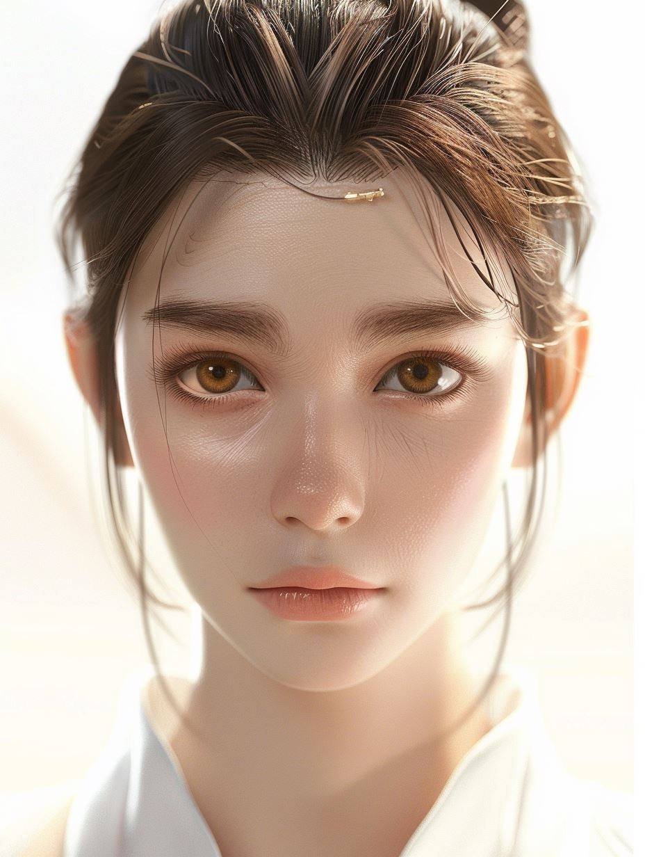 Serene Porcelain Gaze