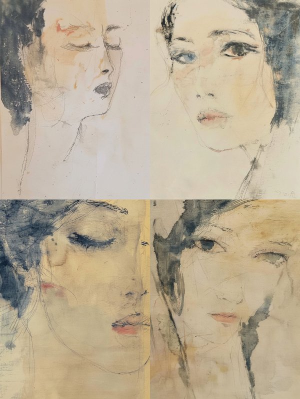 Ethereal Watercolor Portrait Studies