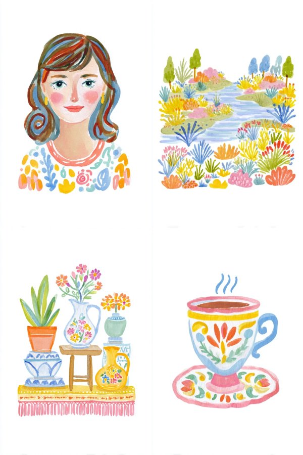 Whimsical Watercolor Portrait