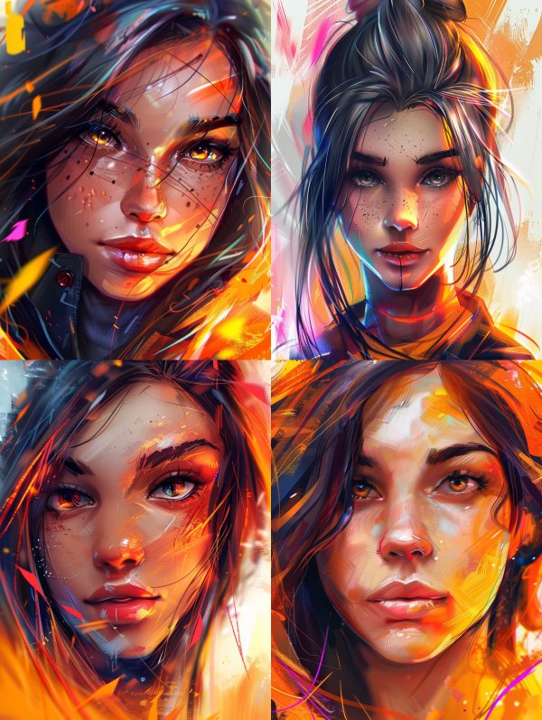 Ember Glow Digital Portrait