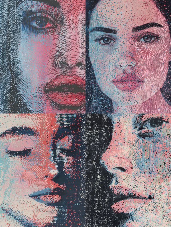 Neon Stipple Portrait