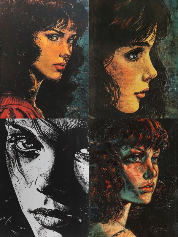 Vintage Noir Comic Portrait