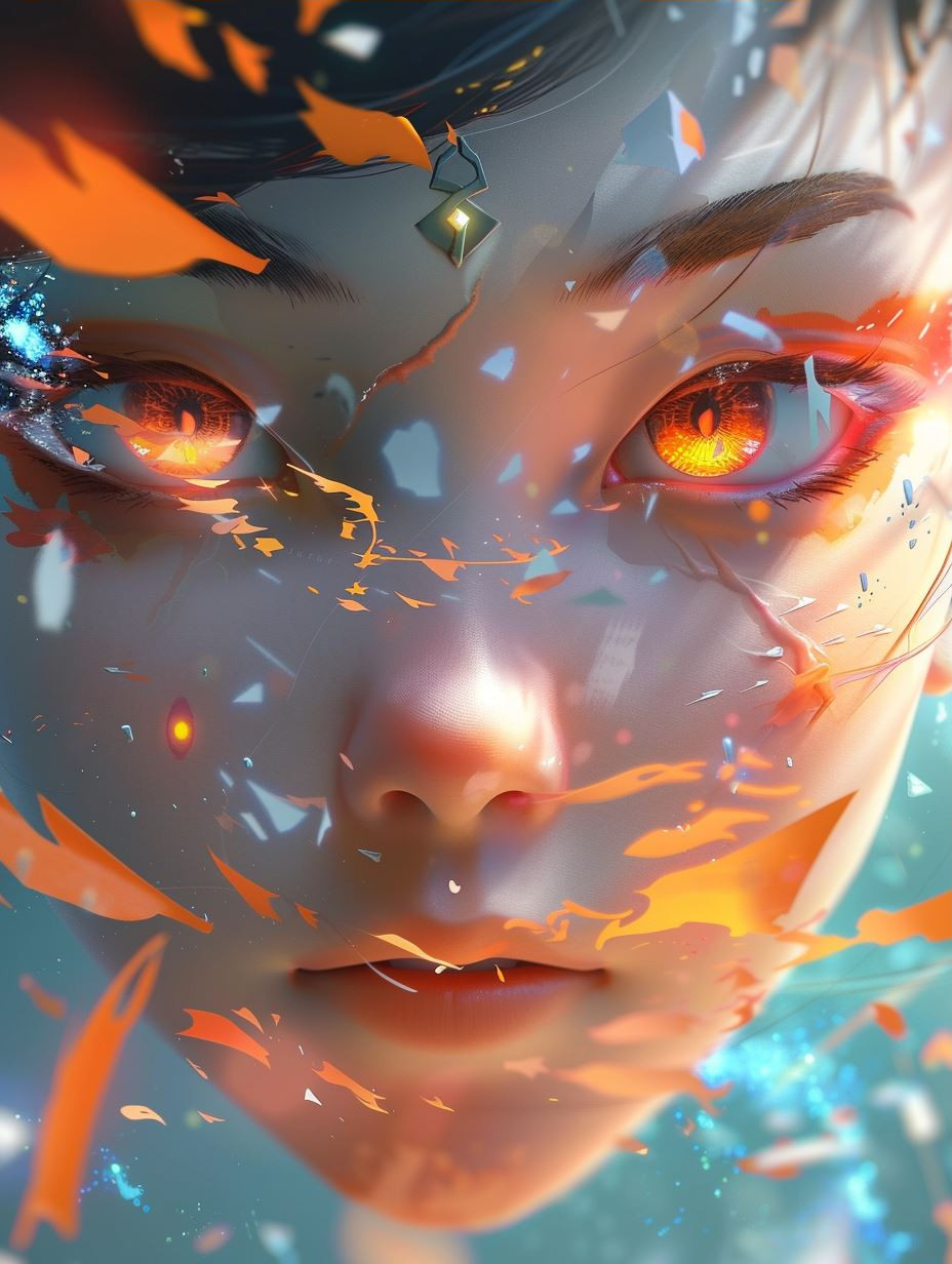 Shattered Glass Digital Portrait