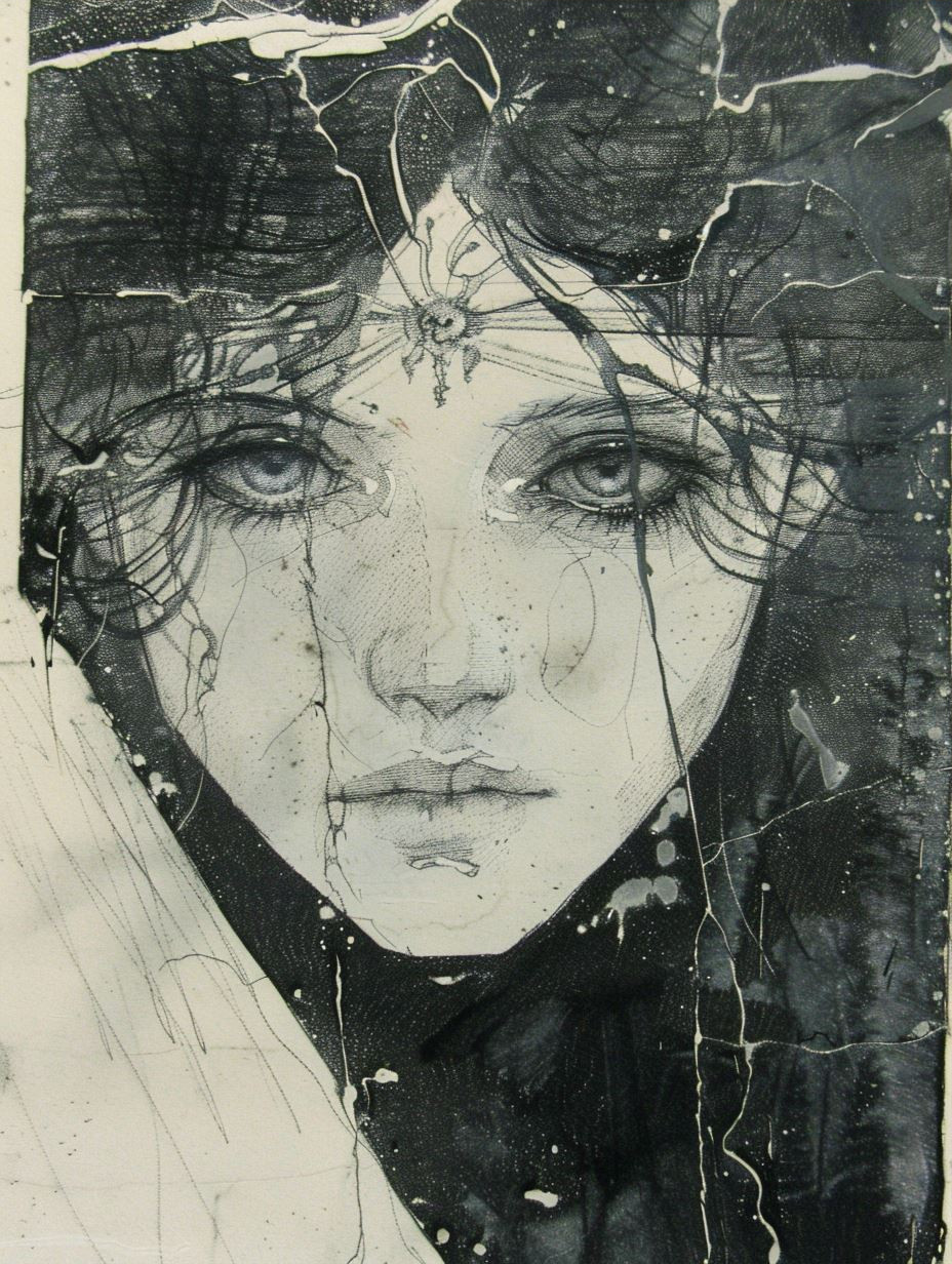 Haunting Ink Ethereal Portrait