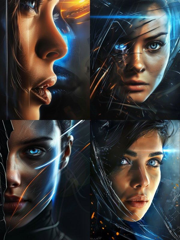 Neon Cybernetic Gaze