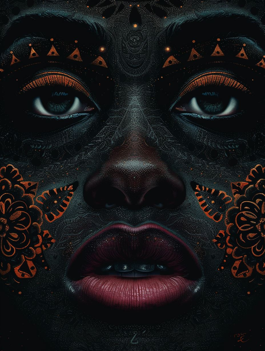 Neon Tribal Ethereal Portrait