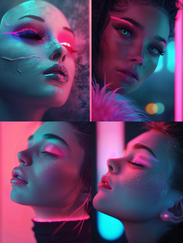 Neon Cyberpunk Ethereal Portraits