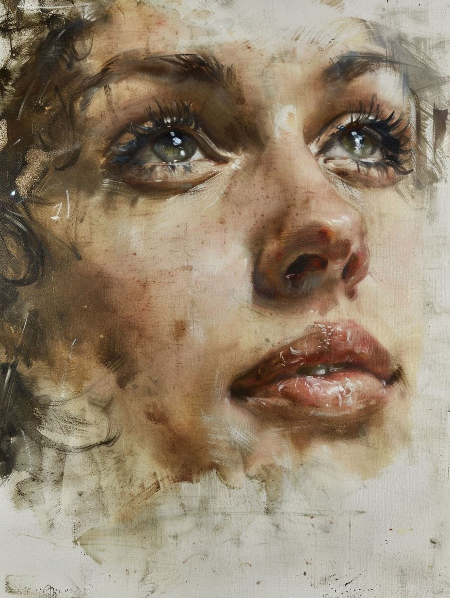 Ethereal Oil Portrait of Longing