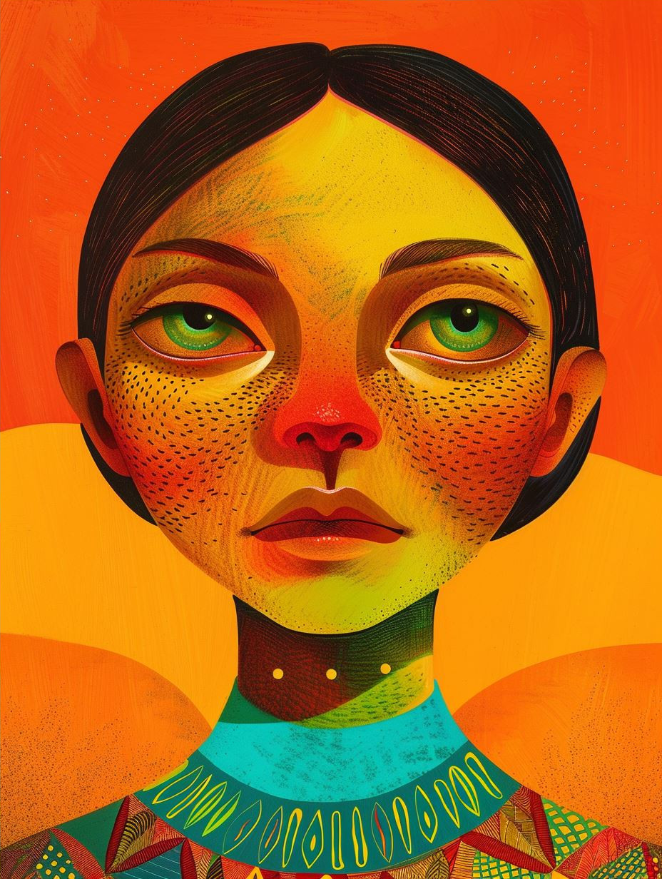 Vibrant Psychedelic Floral Portrait