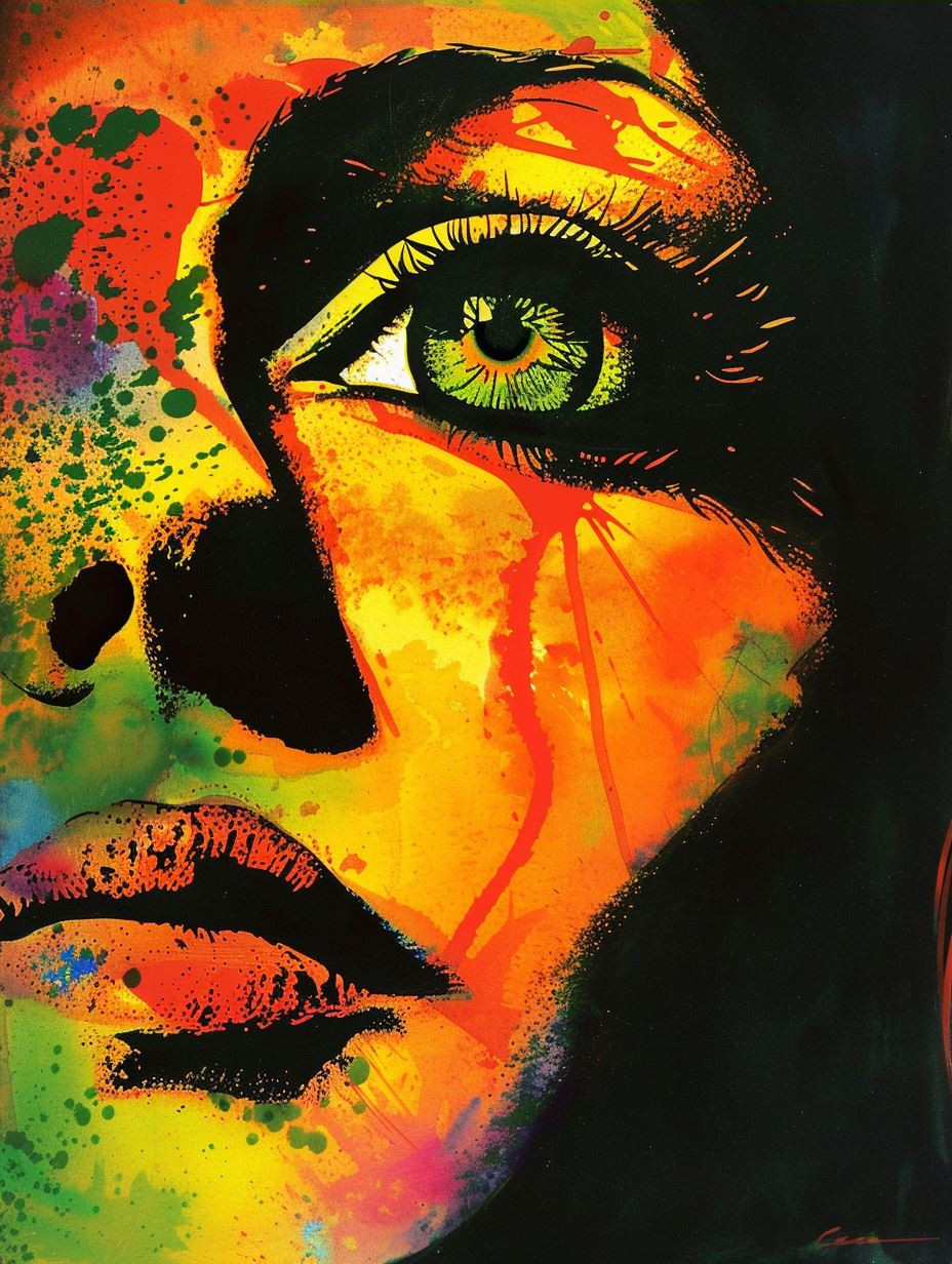 Neon Psychedelic Pop Art Portrait