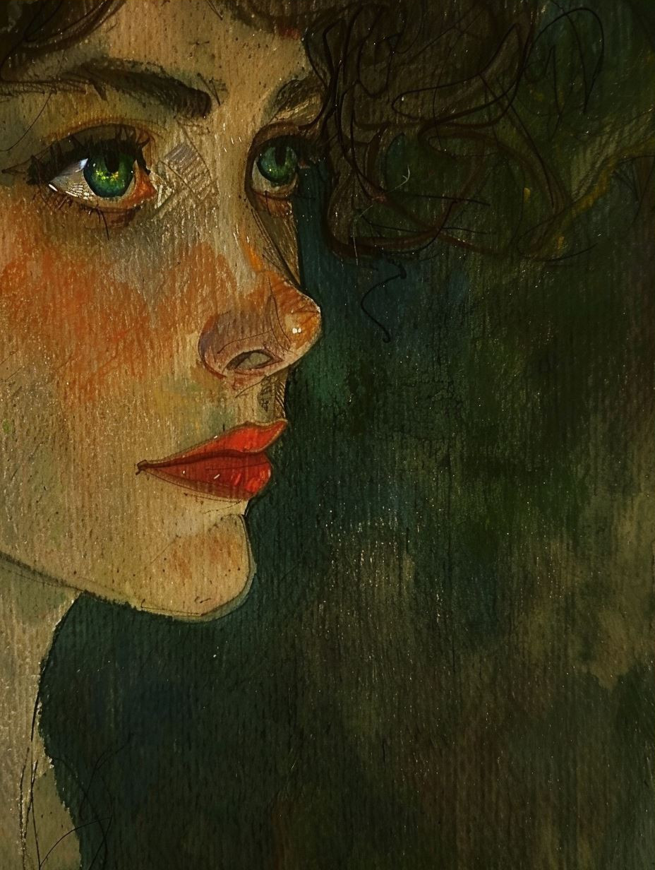 Ethereal Gaze in Oil Texture