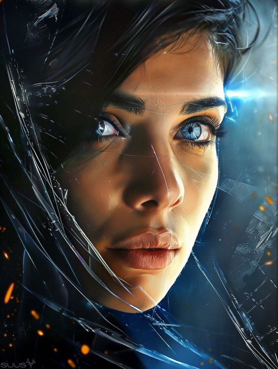 Neon Cybernetic Gaze