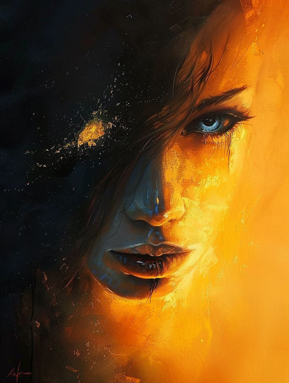 Golden Ember Ethereal Portrait