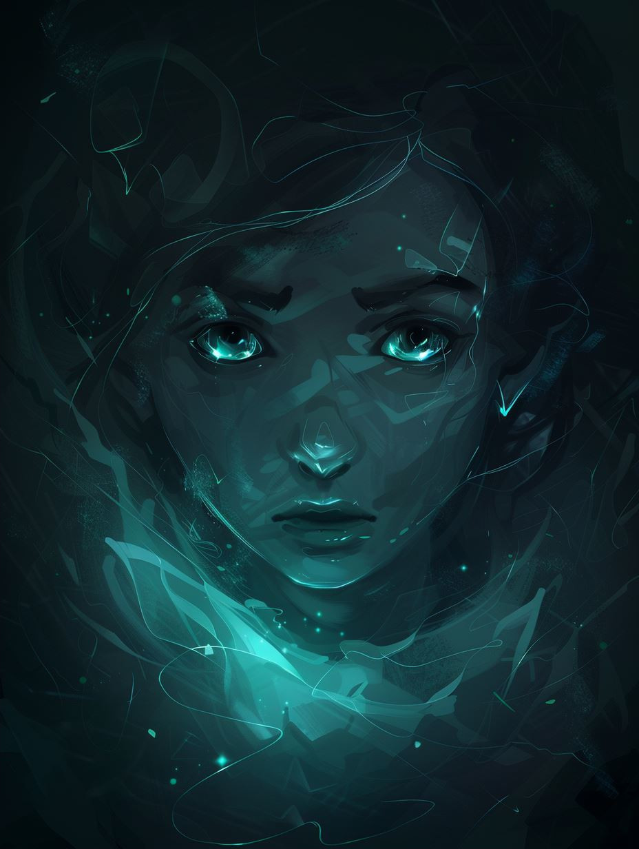 Ethereal Shadow Neon Portrait
