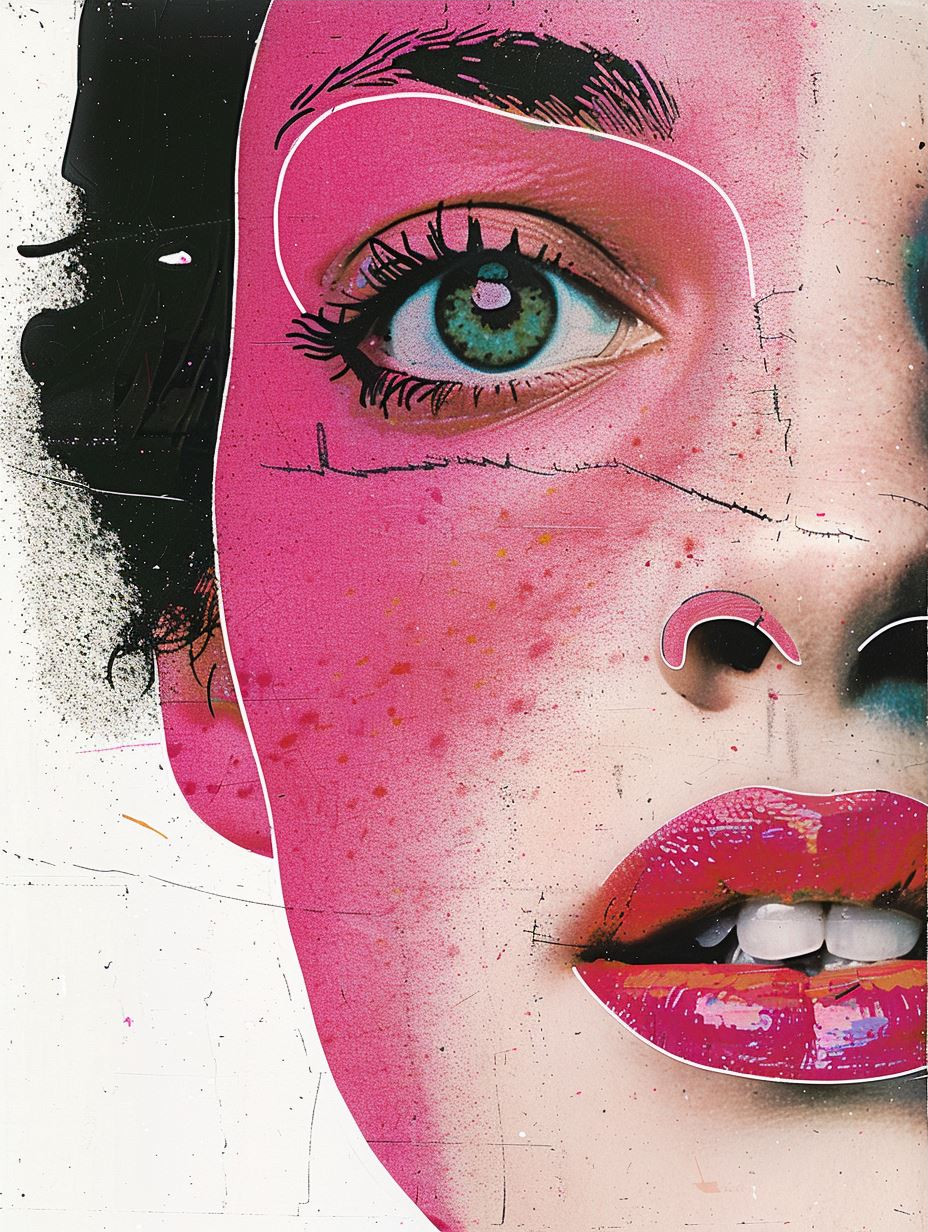 Neon Pop Surrealist Portrait