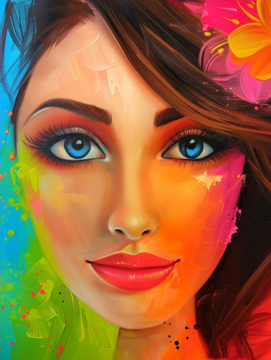 Vibrant Neon Tropical Beauty