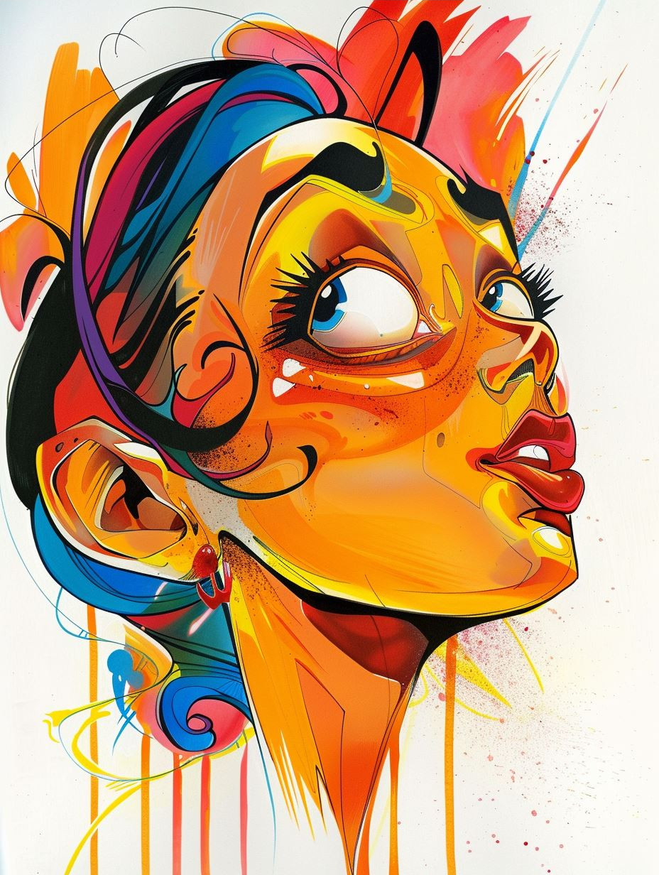 Vibrant Neo-Pop Comic Portrait