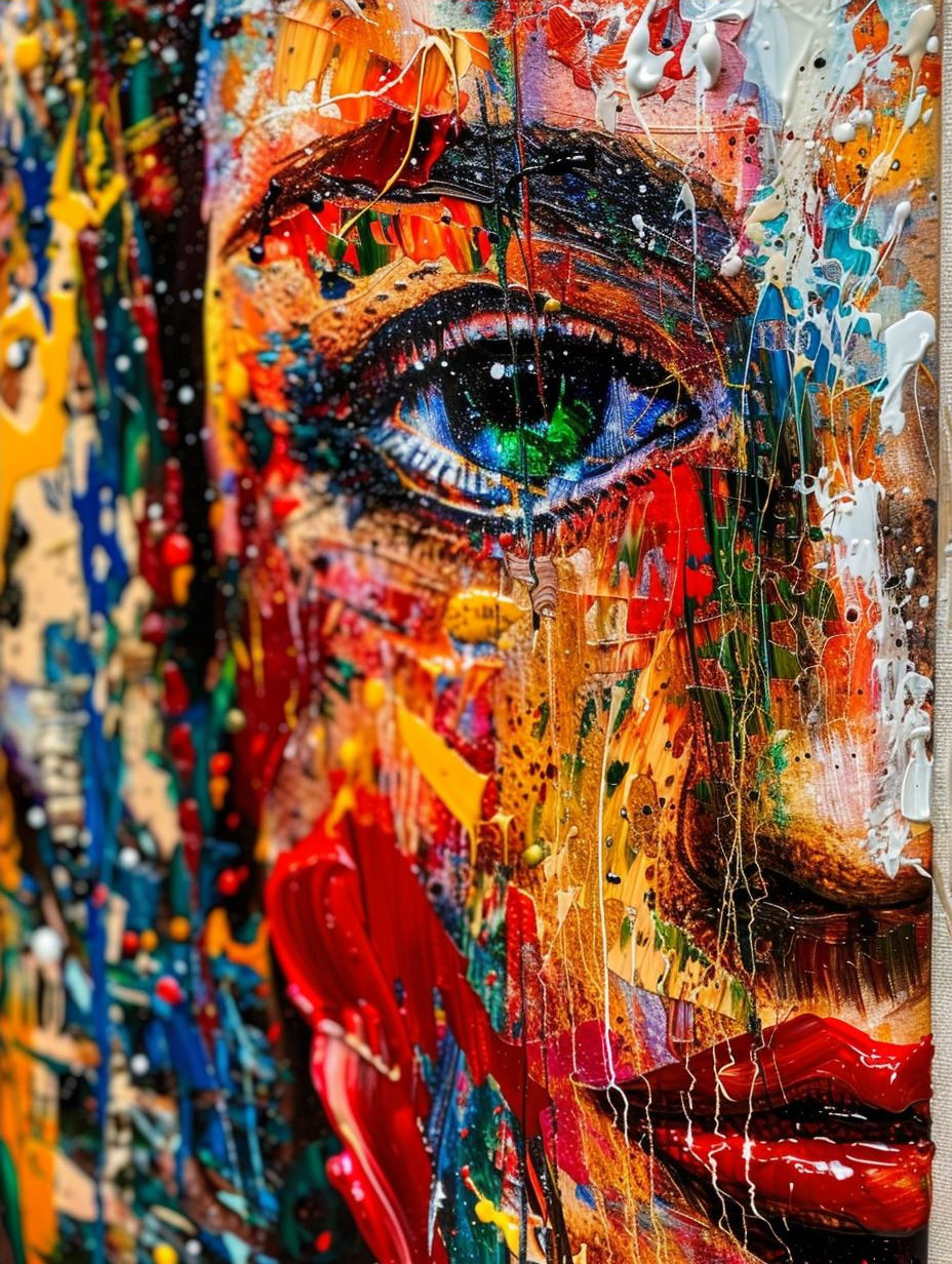 Vibrant Impasto Portrait Gaze