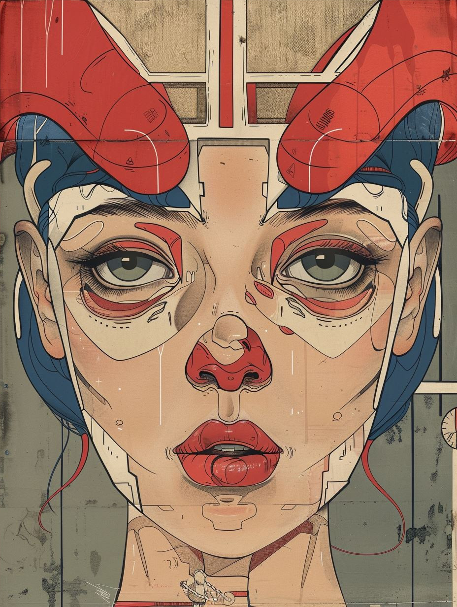 Retro Futurist Pop Art Portrait