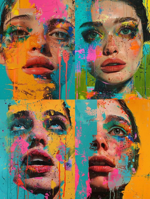 Vibrant Abstract Portrait Fusion