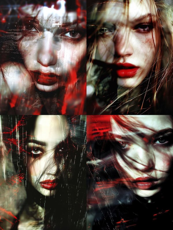 Digital Fragmented Crimson Vision
