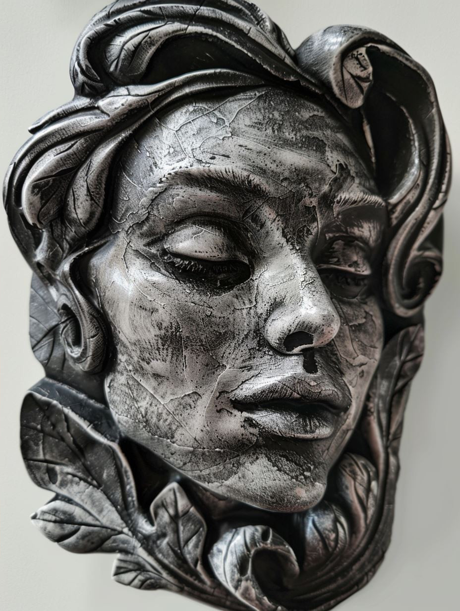 Molten Obsidian Sculpted Portrait