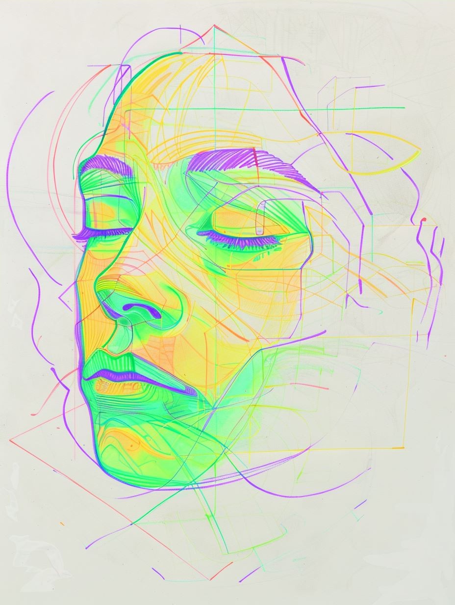 Prismatic Wireframe Portrait