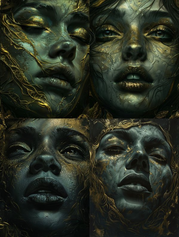 Gilded Emerald Ethereal Visage